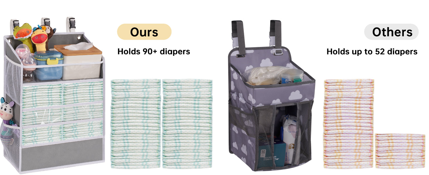 WishJazz XL Hanging Diaper Caddy Organizer