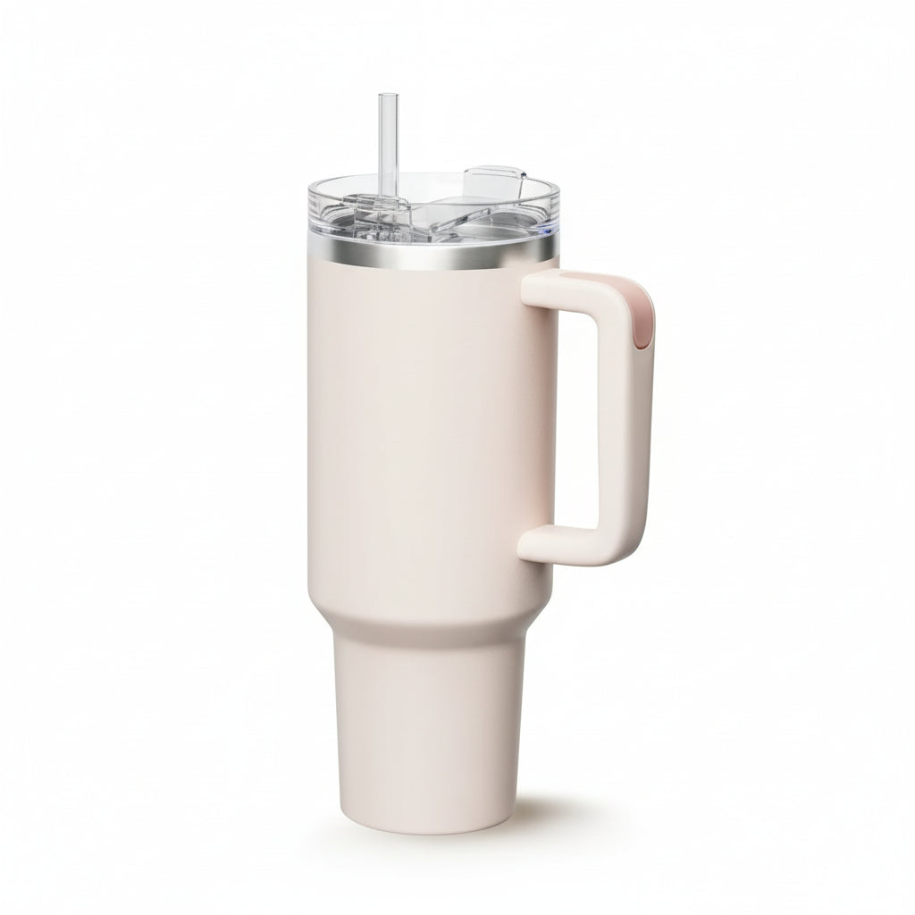 40 oz Tumbler with Handle and Straw Lid Double Wall Vacuum Reusable Stainless Steel Insulated Water Bottle
