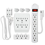 ELECTERY Complete 7-Piece Multi-Plug Kit Set - White