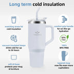 40 oz Tumbler with Handle and Straw Lid Double Wall Vacuum Reusable Stainless Steel Insulated Water Bottle