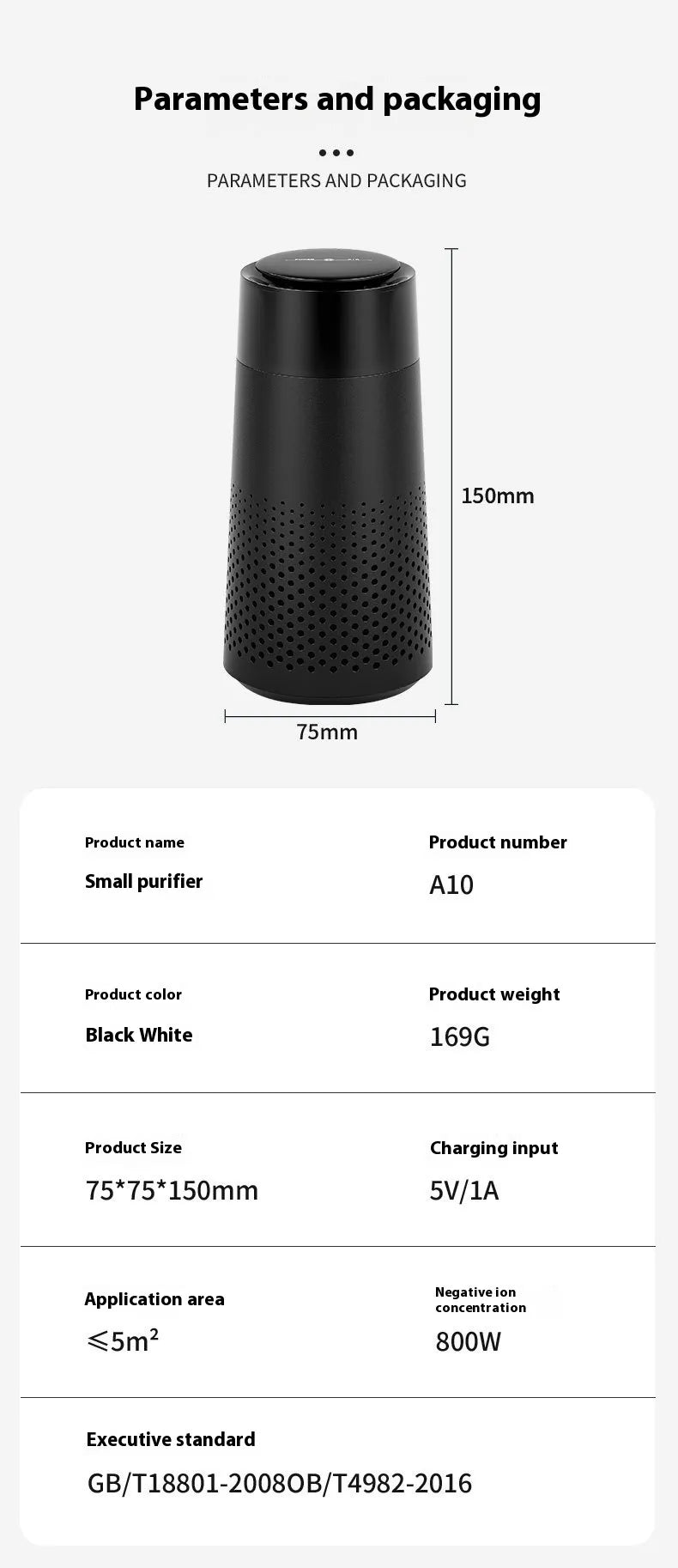 Portable Air Purifier (Cars/Rooms) – Dust & Light Filter